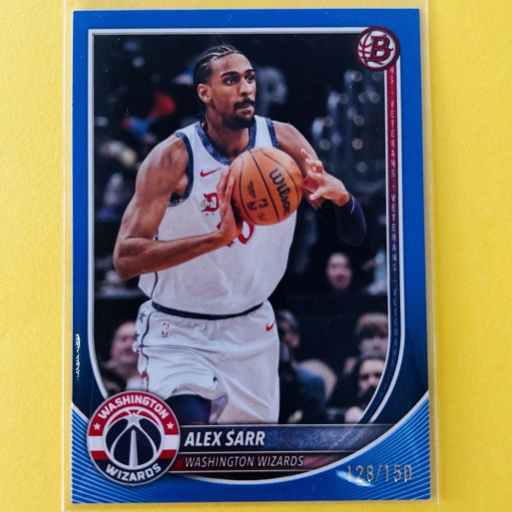 2025/26 Bowman Basketball Alex Sarr Blue Parallel Rookie #99 /150 Wizards